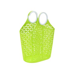 Fox Run Lime Green Cleaning Caddy. Laundry and Produce Basket with Built-In Handles. 6 x 14 x 18