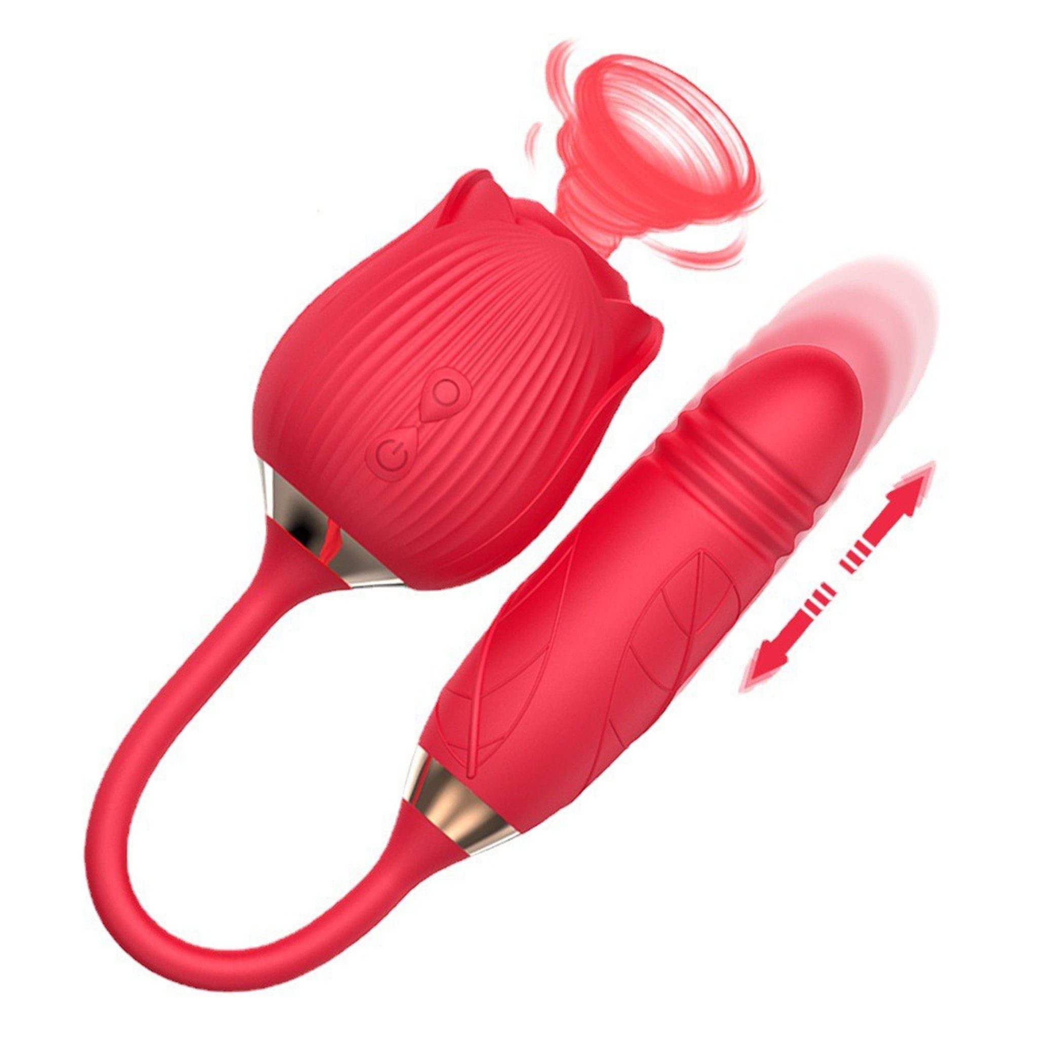 Blissed 2-in-1 Rose Clitoral Suction & Vibrator ?C Dual Stimulation. Air-Pulse. 10 Modes. Waterproof