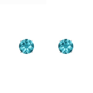 callura Timeless Stainless Steel & Cubic Zirconia Birthstone Solitaire Stud Earrings ?C March Aquamarine