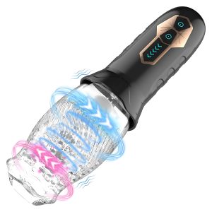 Blissed NYC Rechargeable Rotating & Vibrating Stroker - 360?? Rotation. 10 Vibration Modes. Soft Silicone Sleeve
