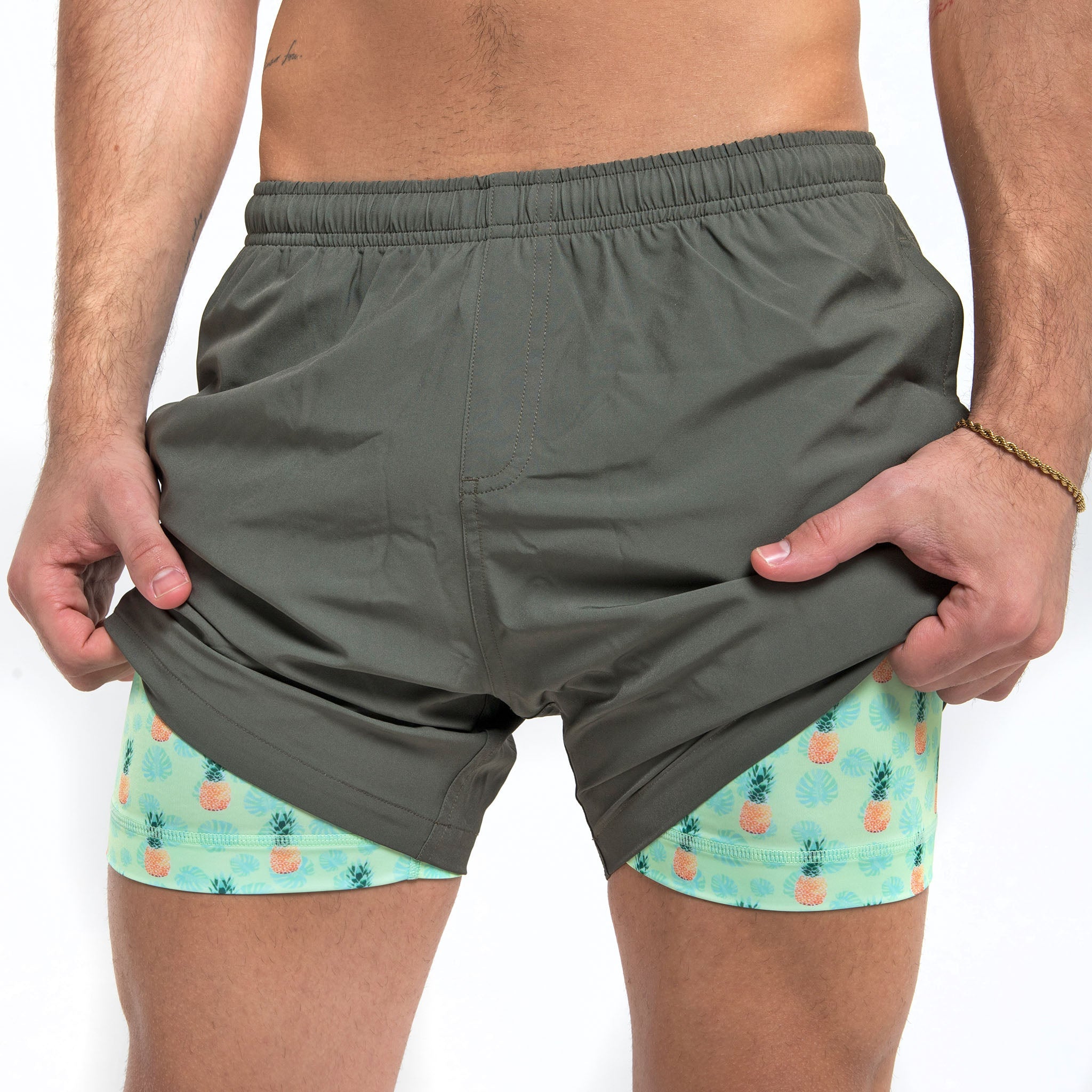 Bermies Green Pineapples Swim Trunks - Image 6