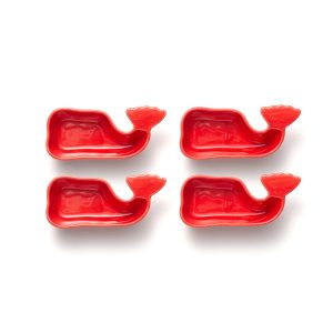 Nantucket Seafood Red Whale Condiment Cups. Set of 4 Sauce Cups