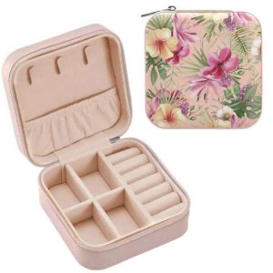 Tropical Rose and Floral Jewelry Case