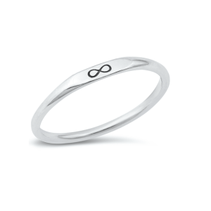 Sterling Silver Dainty Infinity Signet Ring