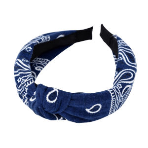 Navy Blue Bandana Twisted Headband