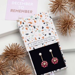 Don't AsK Imitation Pearl Pink Flower Earrings