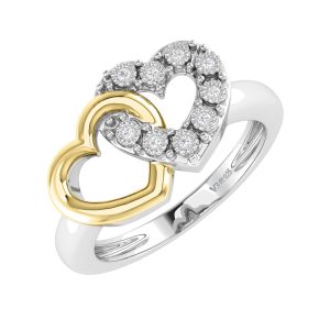 V3 Jewelry V3 Jewelry Sterling Silver Natural White Diamond Heart Ring