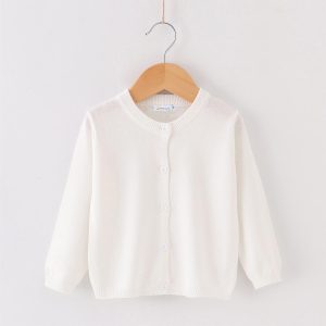 White Crewneck Cardigan