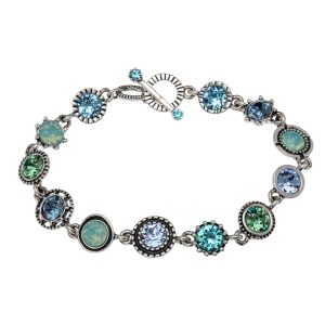 Green Blue Swarovski Crystal Bracelet ?C Blue Purple Charm Bracelet With Swarovski Crystals