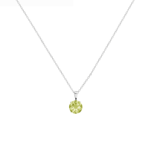 callura Timeless Silvertone Cubic Zirconia & Stainless Steel Birthstone Solitaire Pendant Necklace ?C August Peridot