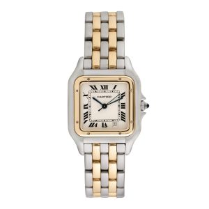 Pre-owned Cartier Women's Panthere 36mm X 27mm 18K Yellow Gold and Stainless Steel Wristwatch - 187949