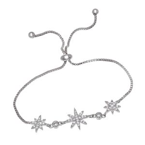 callura Silvertone Crystal North Star Adjustable Bracelet ?C Celestial Sparkling Bracelet