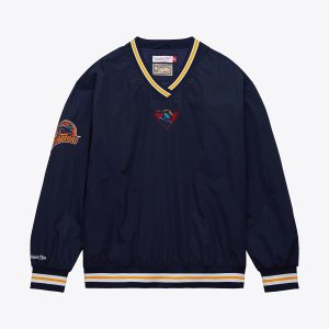 Mitchell & Ness Men's Nba Classic Nylon Pullover Vintage Logo Warriors