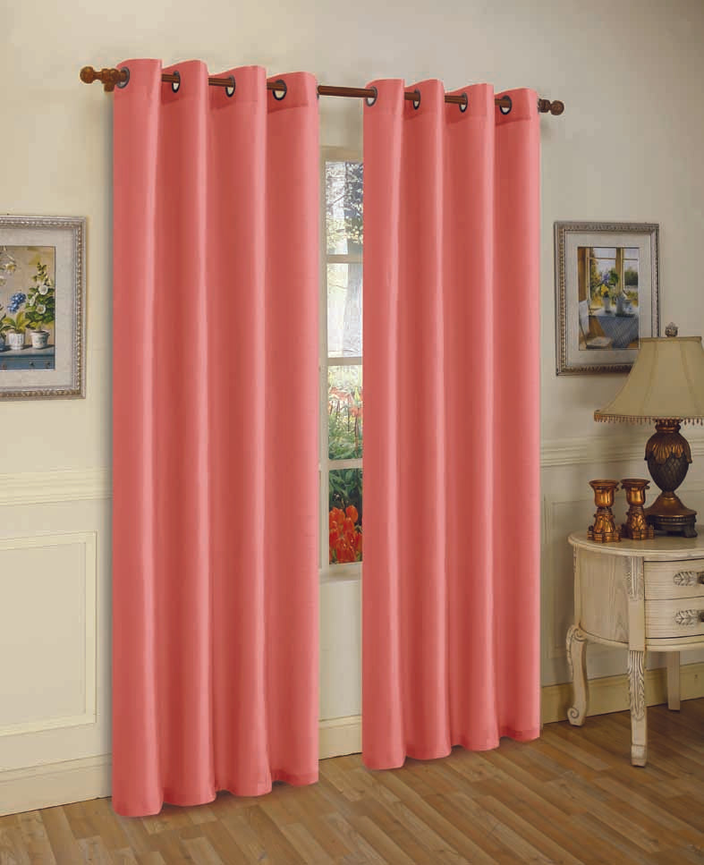 J&V Textiles 2 Panels Solid Grommet Faux Silk Window Curtain Drapes Treatment in 84 Length - Image 12