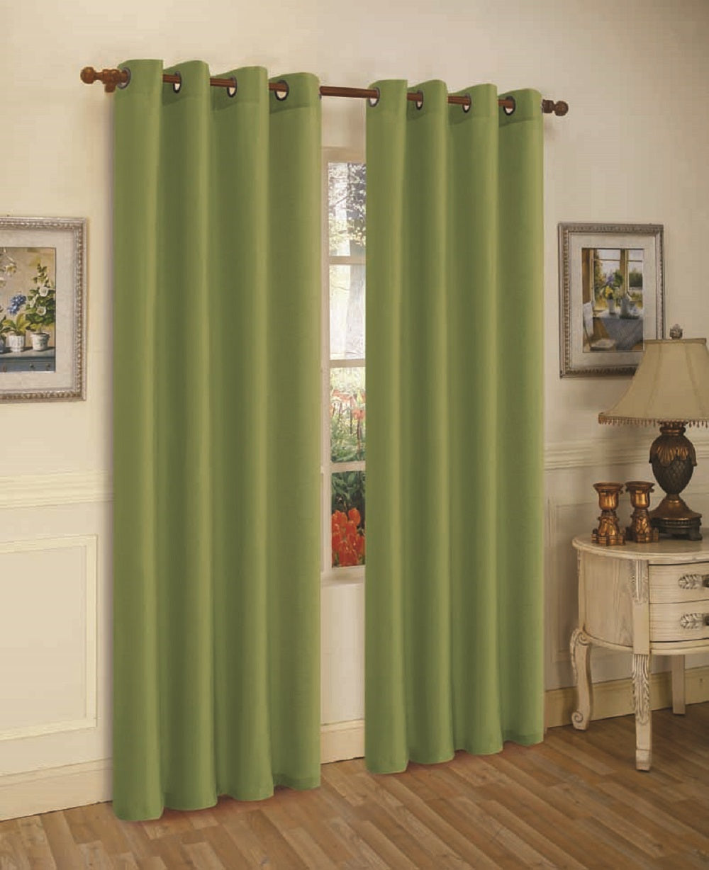 J&V Textiles 2 Panels Solid Grommet Faux Silk Window Curtain Drapes Treatment in 84 Length - Image 13