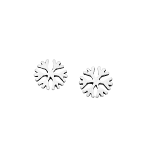 Ag Sterling Snowflake Stud Earrings