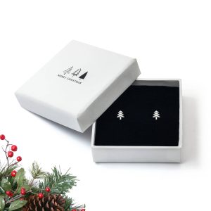 Ag Sterling Christmas Tree Stud Earrings