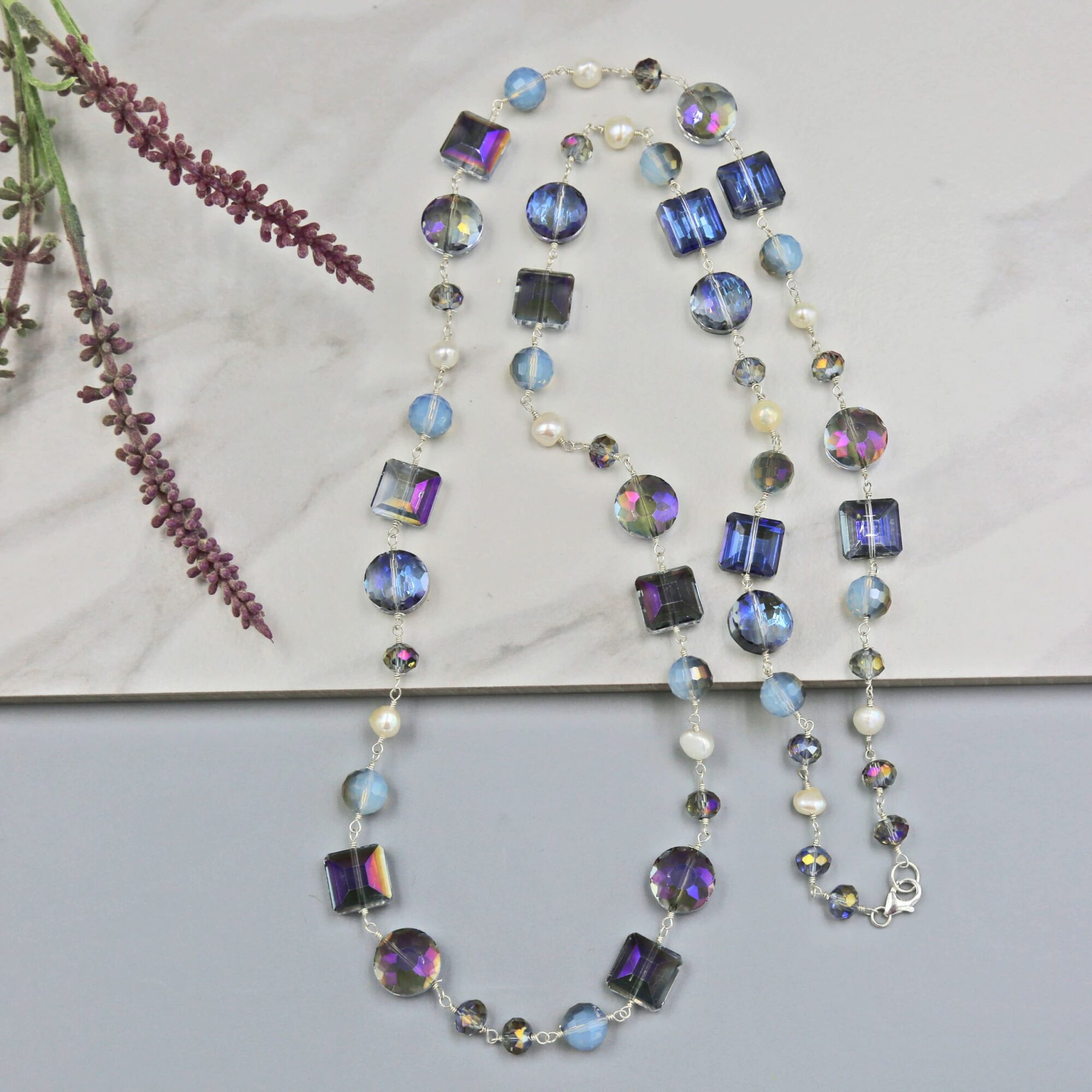 MGR Women's Crystal and Pearl Necklace