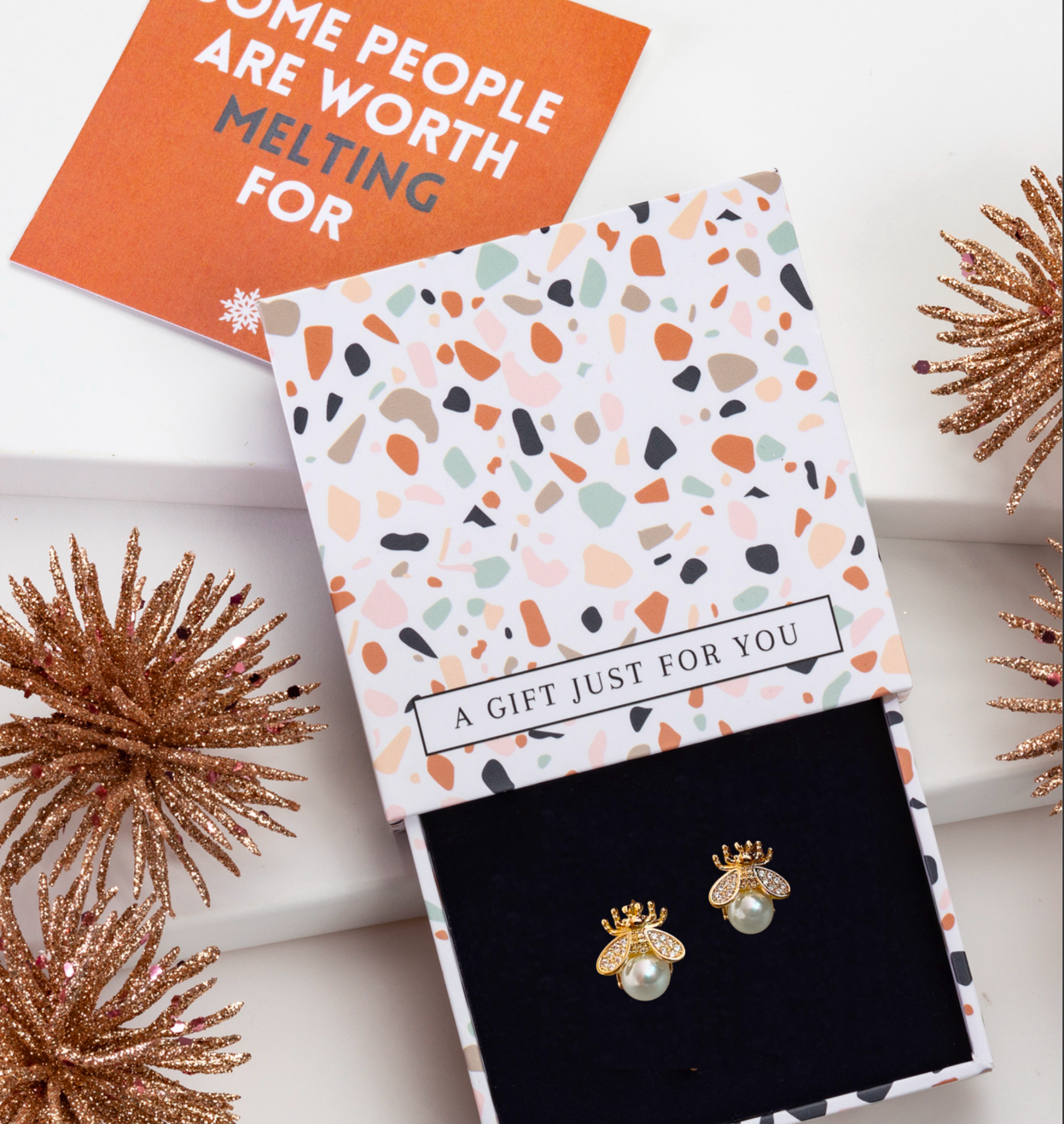 Don't AsK Imitation Pearl Bee Stud Earrings
