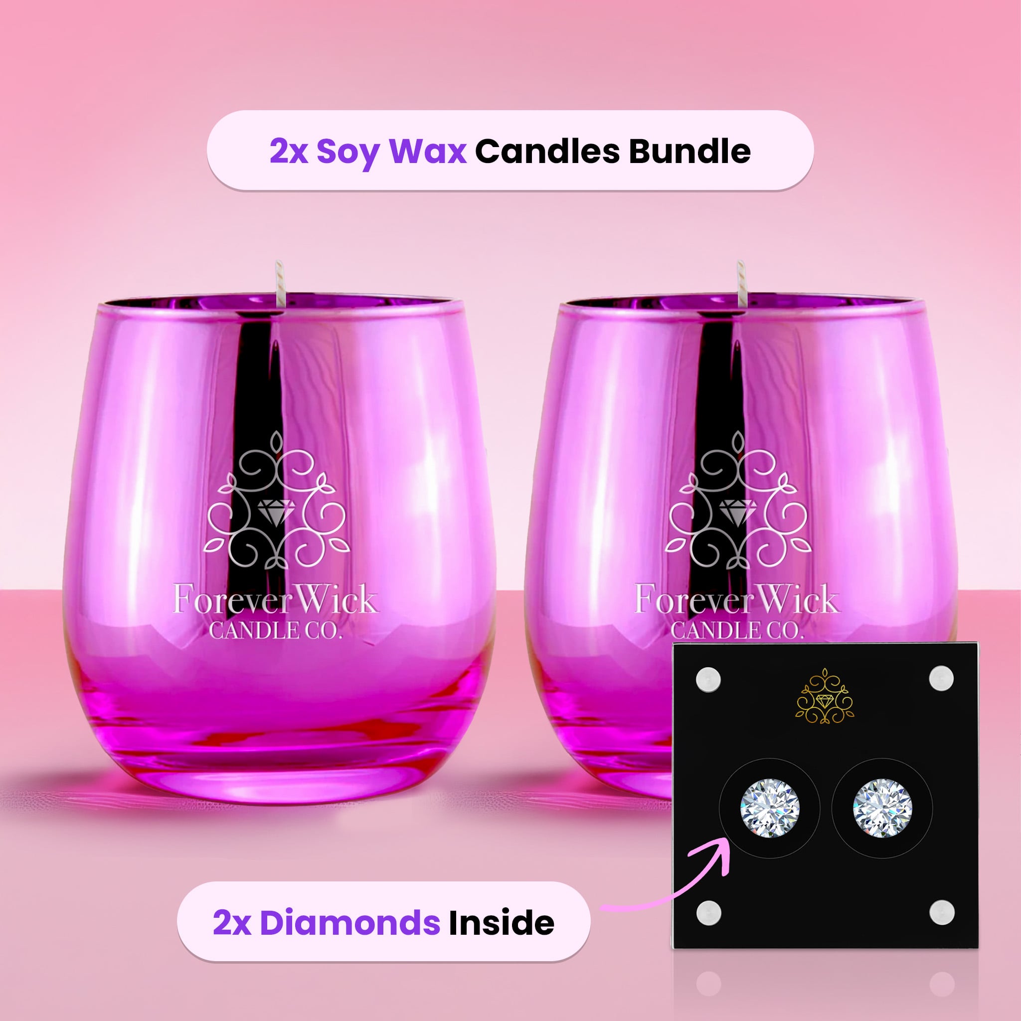 Keep Wine'ing Diamond Candle - Image 2