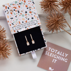 Don't AsK Cubic Zirconia Bar & Baguette Drop Earrings