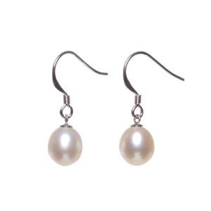 White Freshwater Pearl Drop Earrings