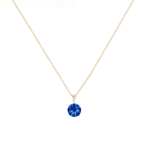callura Timeless Stainless & Goldtone Cubic Zirconia Birthstone Solitaire Pendant Necklace ?C September Sapphire Blue