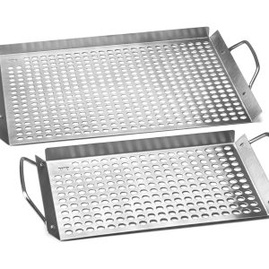 Outset Stainless Steel Grill Topper Grid. Set of 2. 11 x 7-inch. 11 x 17-inch