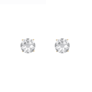 callura Timeless Goldtone Stainless Steel & Cubic Zirconia Birthstone Solitaire Stud Earrings ?C April Clear Diamond