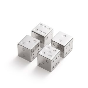 Outset Stainless Steel Dice Whiskey Stones. Set of 4