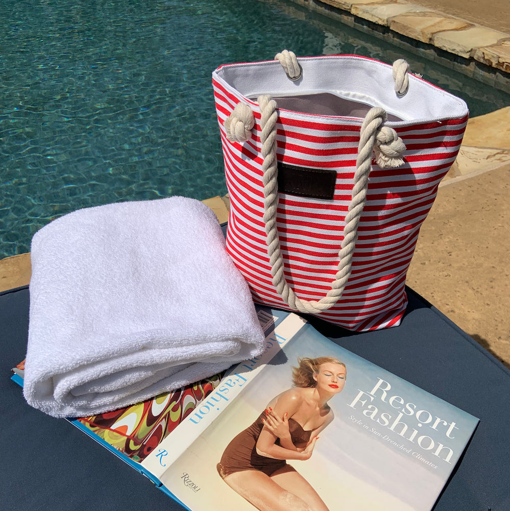 Striped Canvas Tote Bags by Threaded Pear - Image 3