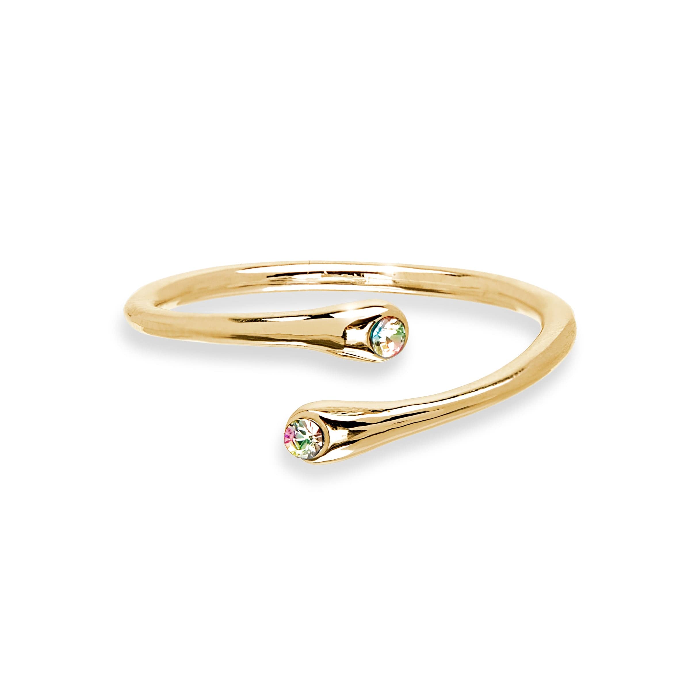 Timeless Bypass Adjustable Ring with Swarovski Crystals in Silvertone - Image 6