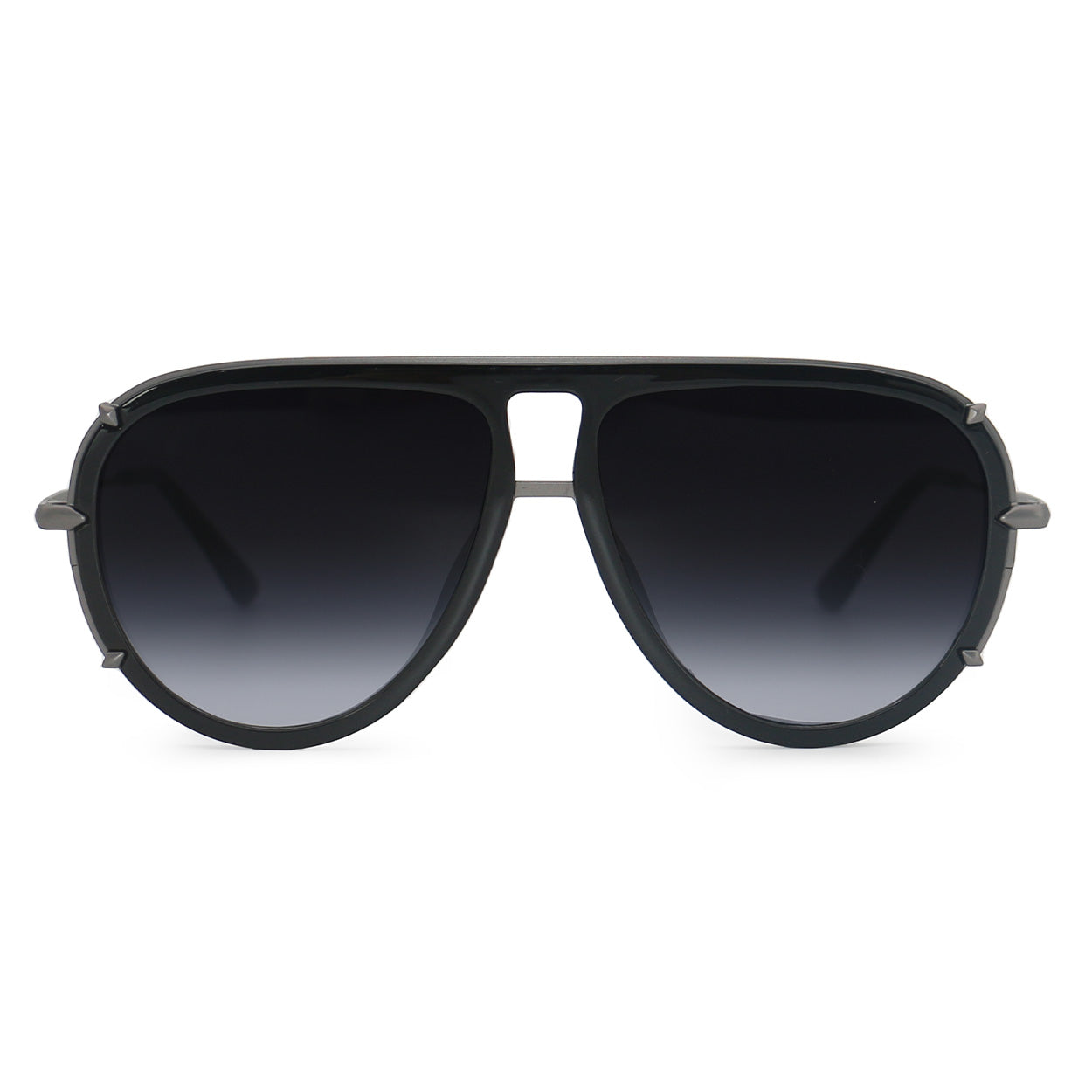 TopFoxx Ivy Luxe - Black Tangle-Free Unisex Round Aviator Sunglasses - Image 2