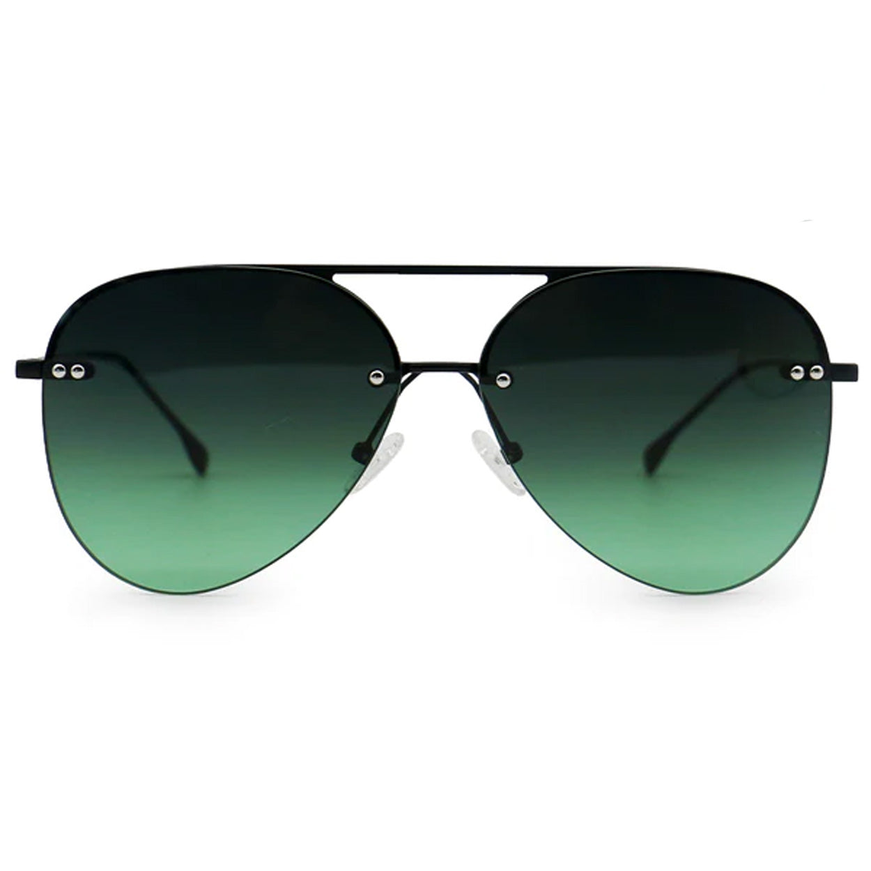 TopFoxx Smaller Megan 2 - Dark Green Metal Aviator Sunglasses - Image 2