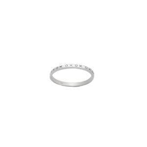 Sterling Silver 'XOXO' Etched Band