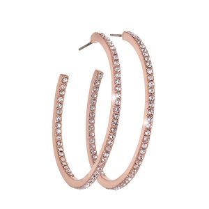 Rosegold Swarovski Crystal Earrings ?C Dual Swarovski Crystal Double Sided Hoop Earrings