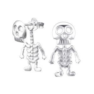 Sterling Silver Skeleton Drop Earrings