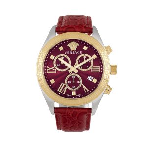Versace Greca Chrono Leather Watch