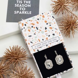 Don't AsK Statement Crystal Leverback Earrings