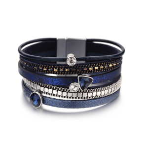 Navy Black Crystal Bracelet