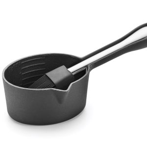 Outset Cast Iron Sauce Potw/Sil Brush