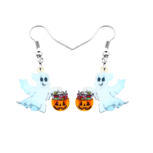 Cute Trick Or Treating Ghost Drop Earrings