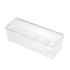 Outset Clear Bar Garnish Caddy and Condiment Tray With Ice Chamber